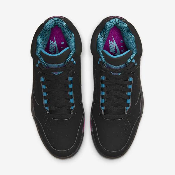 Nike Air Flight Lite Mid Sneakers Heren Zwart Turquoise Rood Paars Zwart | NK390VWD