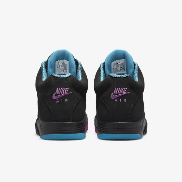 Nike Air Flight Lite Mid Sneakers Heren Zwart Turquoise Rood Paars Zwart | NK390VWD