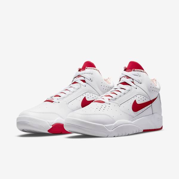 Nike Air Flight Lite Mid Sneakers Heren Wit Rood | NK701XSQ