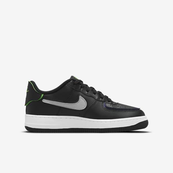 Nike Air Force 1-1 Older Sneakers Kinderen Zwart Metal Zilver | NK983EQT