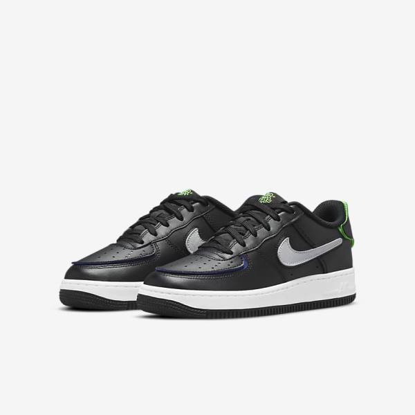 Nike Air Force 1-1 Older Sneakers Kinderen Zwart Metal Zilver | NK983EQT