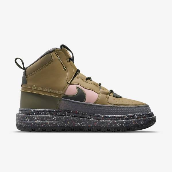 Nike Air Force 1 Boot Sneakers Heren Bruin Olijfgroen Roze | NK425HBC