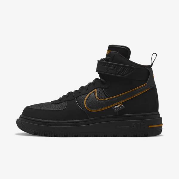 Nike Air Force 1 Boot Sneakers Heren Zwart Bruin Goud | NK023KYQ