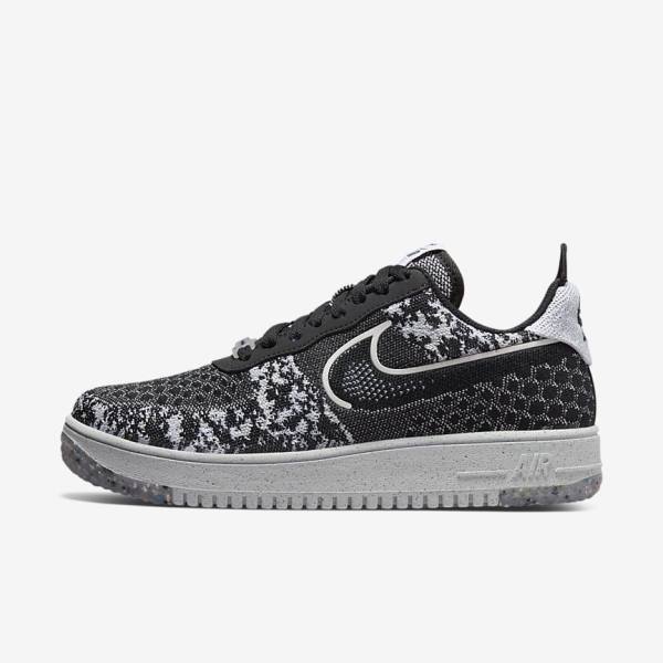 Nike Air Force 1 Crater Flyknit Next Nature Sneakers Heren Zwart Wit Platina Zwart | NK524AQN