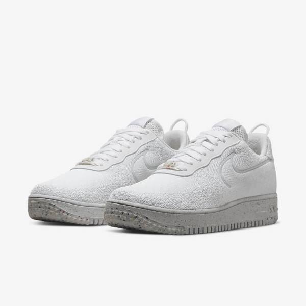 Nike Air Force 1 Crater Flyknit Next Nature Sneakers Heren Wit Platina Wit | NK912UMC