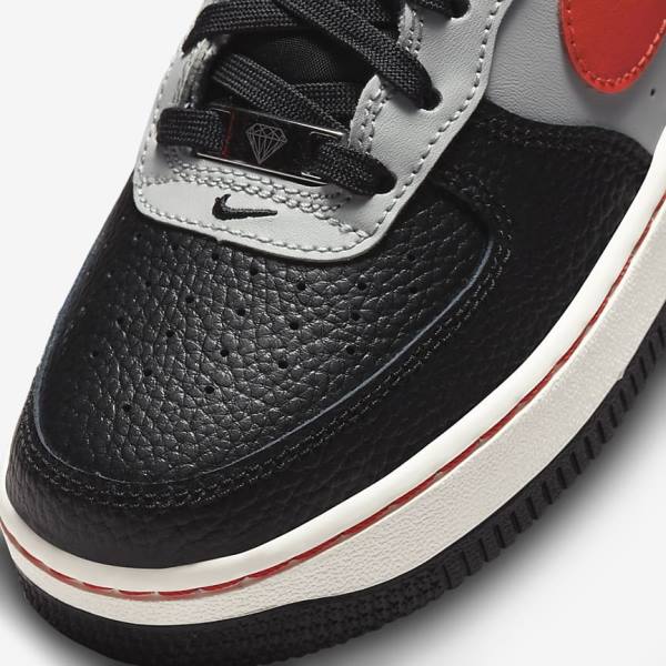 Nike Air Force 1 EMB Older Sneakers Kinderen Zwart Grijs Rood | NK529YMV