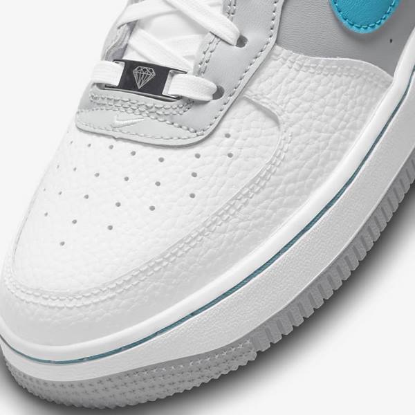 Nike Air Force 1 EMB Older Sneakers Kinderen Wit Grijs Turquoise Blauw | NK935GDL