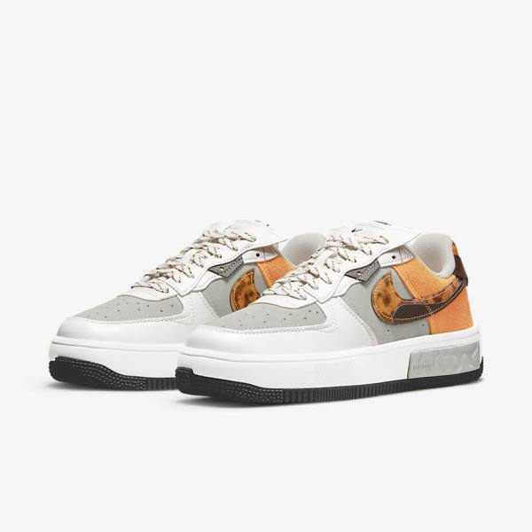 Nike Air Force 1 Fontanka Sneakers Dames Bruin Lichtbeige Geel | NK631GSA