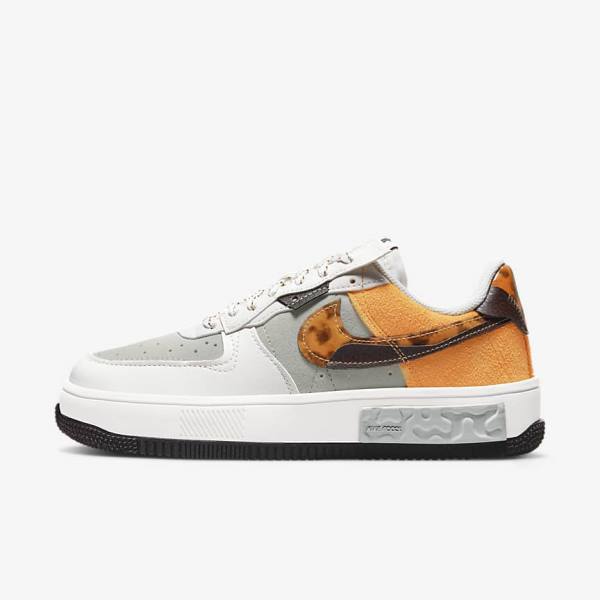 Nike Air Force 1 Fontanka Sneakers Dames Bruin Lichtbeige Geel | NK631GSA