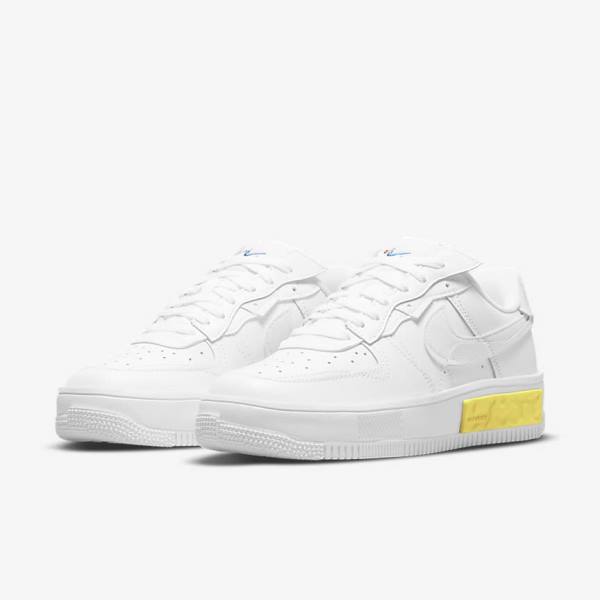 Nike Air Force 1 Fontanka Sneakers Dames Wit Geel Wit | NK789VOY