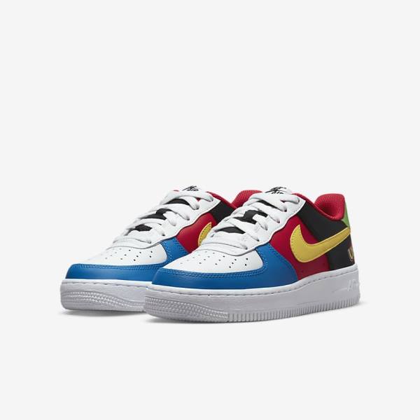 Nike Air Force 1 LV8 Older Sneakers Kinderen Wit Rood Koningsblauw Goud | NK581RFL