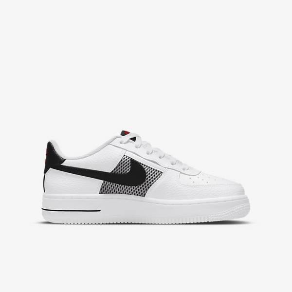 Nike Air Force 1 LV8 Older Sneakers Kinderen Wit Rood Wit Zwart | NK649LVU