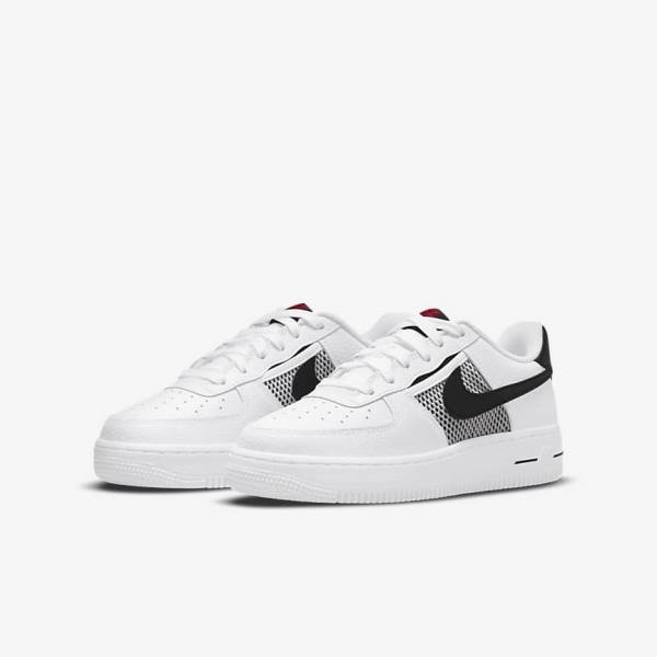 Nike Air Force 1 LV8 Older Sneakers Kinderen Wit Rood Wit Zwart | NK649LVU