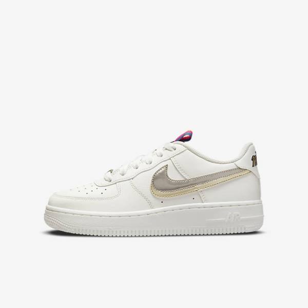 Nike Air Force 1 LV8 Older Sneakers Kinderen Wit Roze Metal Blauw Grijs | NK853SVN