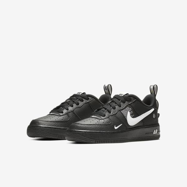 Nike Air Force 1 LV8 Utility Older Sneakers Kinderen Zwart Geel Wit | NK526VCO