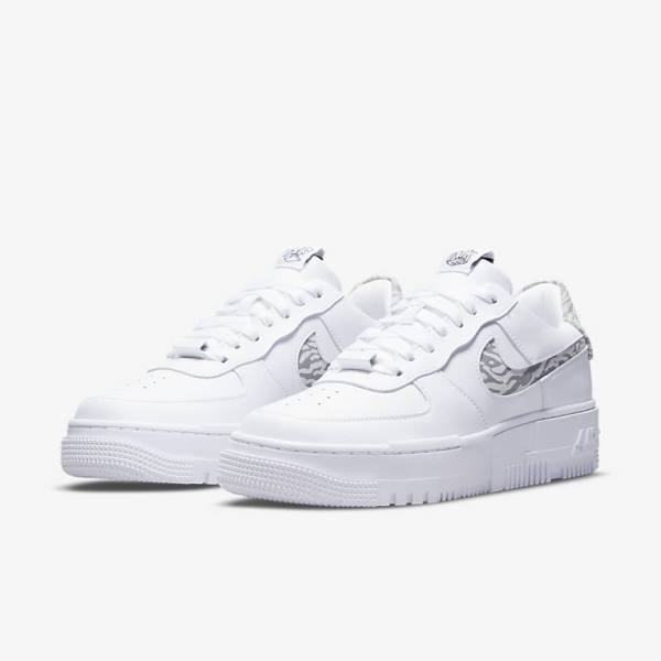 Nike Air Force 1 Pixel SE Sneakers Dames Wit Grijs Wit | NK761HTV