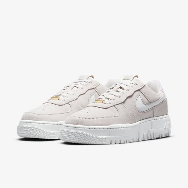 Nike Air Force 1 Pixel Sneakers Dames Wit Lichtbeige Roze | NK340FVU