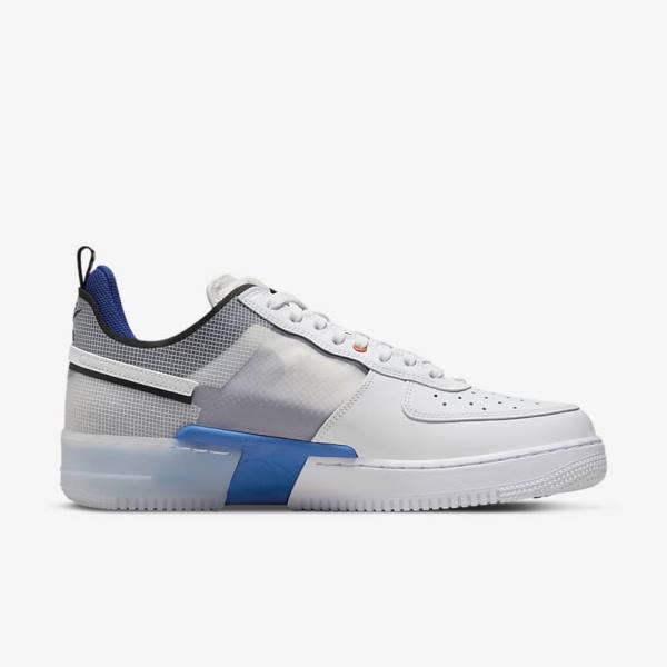 Nike Air Force 1 React Sneakers Heren Wit Lichtblauw Koningsblauw Blauw Wit | NK261UYR