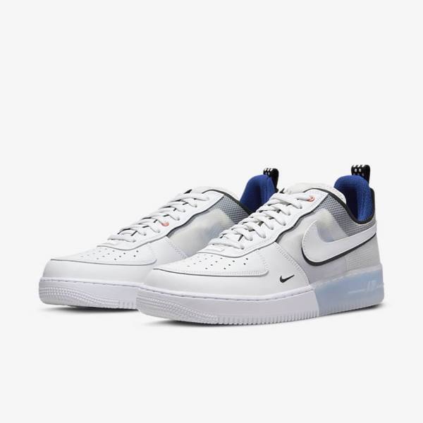 Nike Air Force 1 React Sneakers Heren Wit Lichtblauw Koningsblauw Blauw Wit | NK261UYR