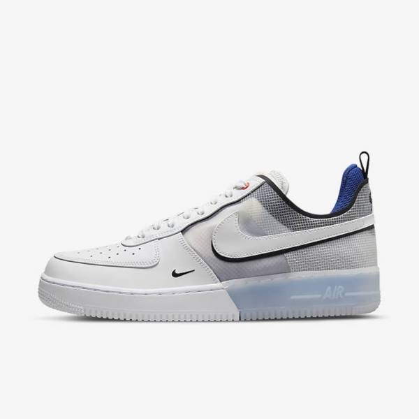 Nike Air Force 1 React Sneakers Heren Wit Lichtblauw Koningsblauw Blauw Wit | NK261UYR