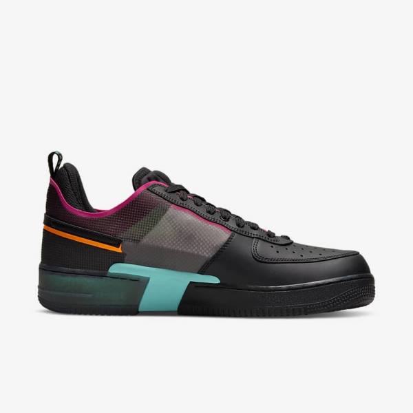 Nike Air Force 1 React Sneakers Heren Zwart Oranje Roze Zwart | NK938QVS