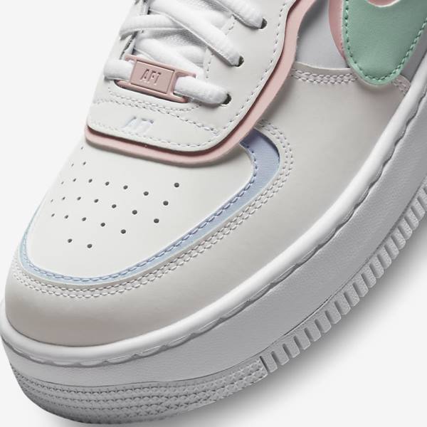 Nike Air Force 1 Shadow Sneakers Dames Wit Mintgroen Grijs | NK650JQM