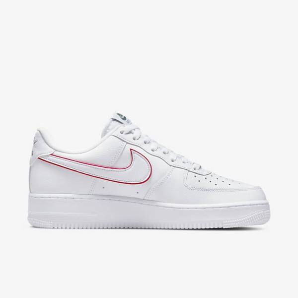 Nike Air Force 1 Sneakers Heren Wit Groen Metal Zilver Rood | NK376GBY