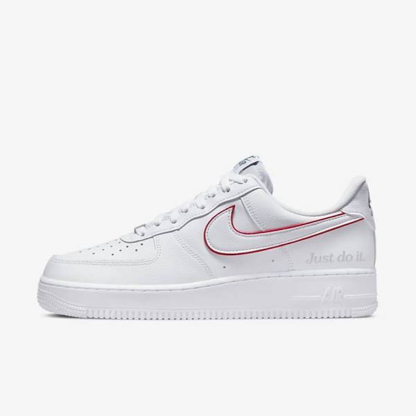 Nike Air Force 1 Sneakers Heren Wit Groen Metal Zilver Rood | NK376GBY