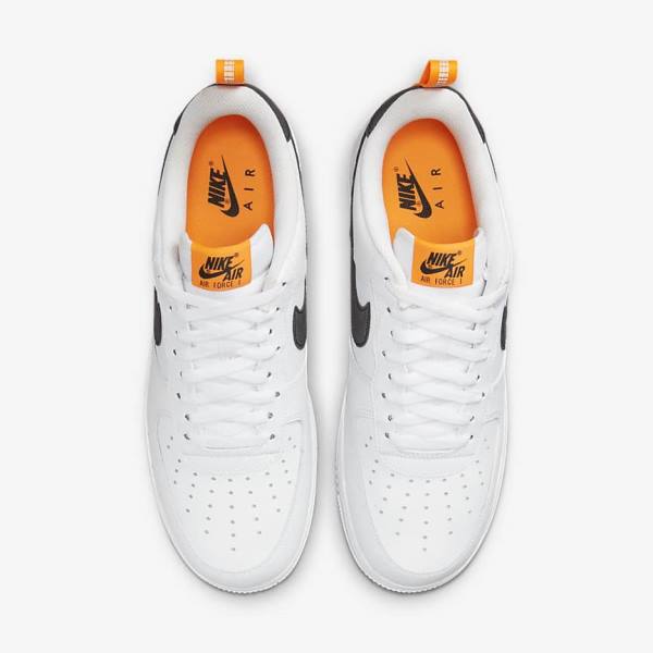 Nike Air Force 1 Sneakers Heren Wit Oranje Zilver Zwart | NK472AVM