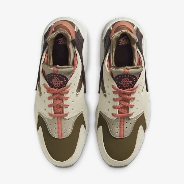 Nike Air Huarache SP Sneakers Dames Khaki Bordeaux | NK893GCX