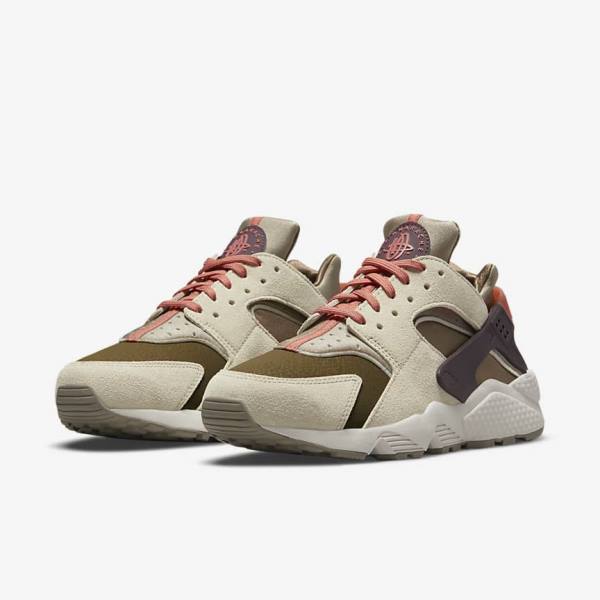 Nike Air Huarache SP Sneakers Dames Khaki Bordeaux | NK893GCX