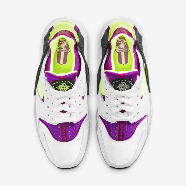 Nike Air Huarache Sneakers Dames Wit Zwart Geel | NK926CTR