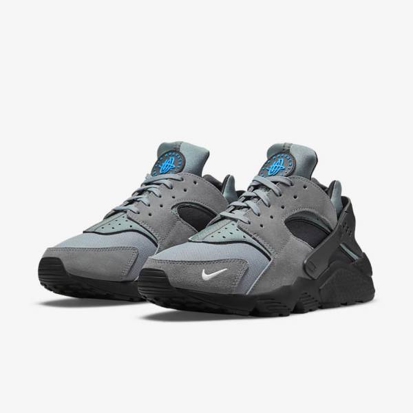 Nike Air Huarache Sneakers Heren Grijs Lichtblauw Zwart Metal Zilver | NK194UVR