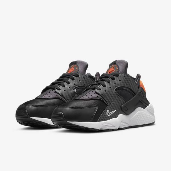 Nike Air Huarache Sneakers Heren Zwart Oranje Grijs Wit | NK027VJI