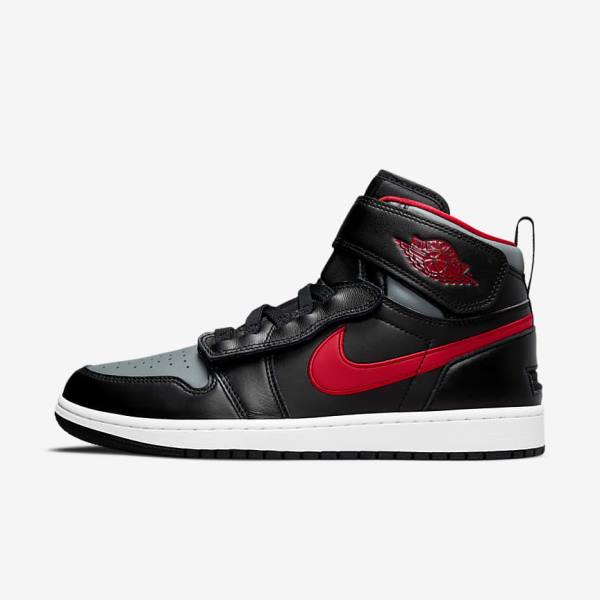 Nike Air Jordan 1 Hi FlyEase Jordan Schoenen Heren Zwart Grijs Wit Rood | NK584GTA