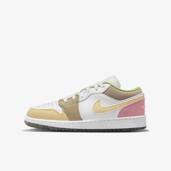 Nike Air Jordan 1 Low SE Older Sneakers Kinderen Wit Groen | NK531FYK