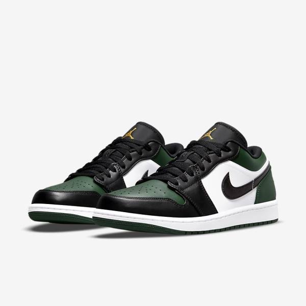 Nike Air Jordan 1 Low Sneakers Heren Groen Wit Zwart | NK491ELF