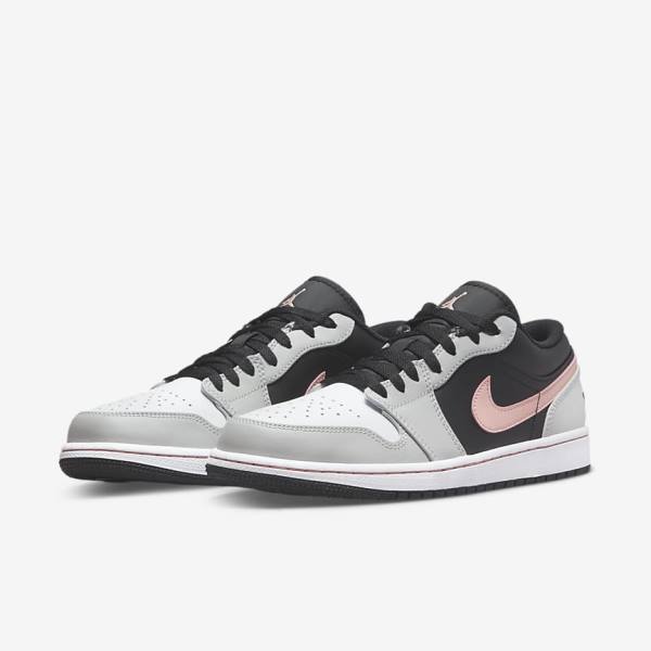 Nike Air Jordan 1 Low Sneakers Heren Zwart Grijs Wit Koraal | NK165VHU