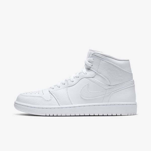 Nike Air Jordan 1 Mid Jordan Schoenen Heren Wit | NK604BGH