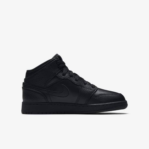 Nike Air Jordan 1 Mid Older Sneakers Kinderen Zwart | NK034PLX