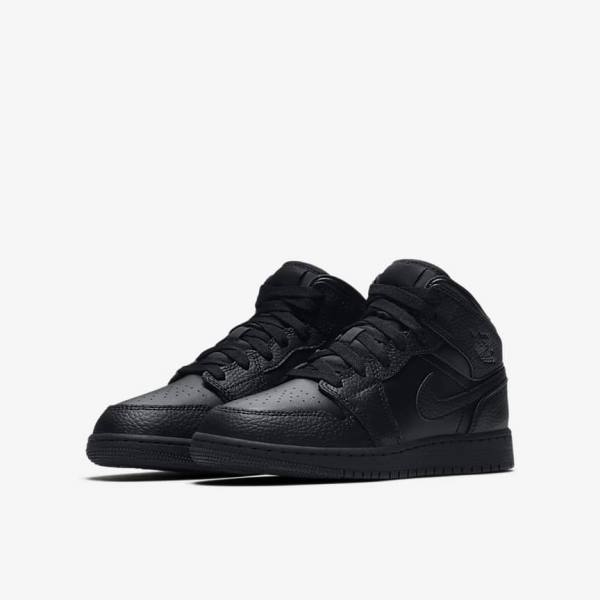 Nike Air Jordan 1 Mid Older Sneakers Kinderen Zwart | NK034PLX