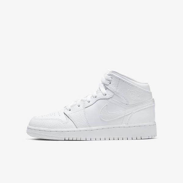 Nike Air Jordan 1 Mid Older Sneakers Kinderen Wit | NK036BEY