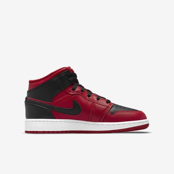 Nike Air Jordan 1 Mid Older Sneakers Kinderen Rood Wit Zwart | NK789GXC