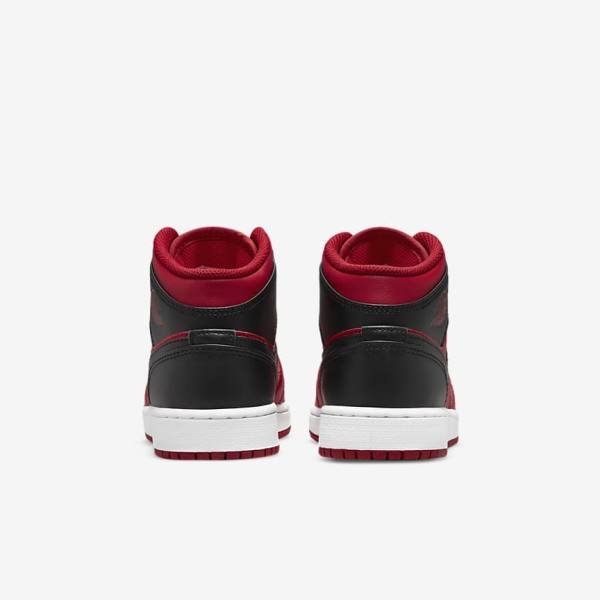 Nike Air Jordan 1 Mid Older Sneakers Kinderen Rood Wit Zwart | NK789GXC