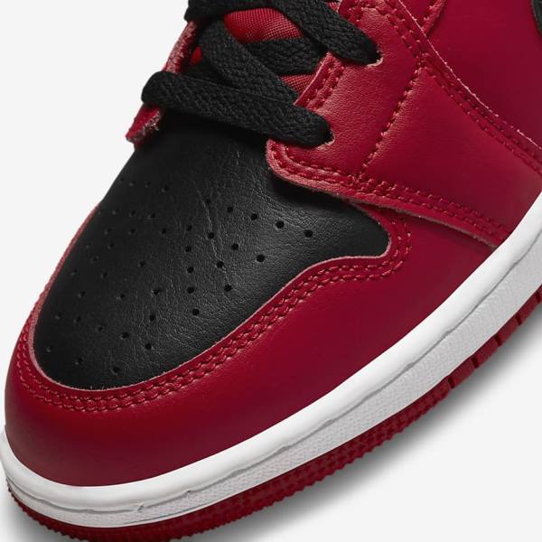 Nike Air Jordan 1 Mid Older Sneakers Kinderen Rood Wit Zwart | NK789GXC