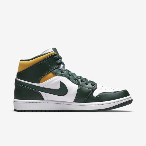 Nike Air Jordan 1 Mid Sneakers Heren Groen Wit | NK921CEG