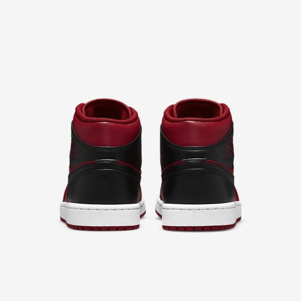 Nike Air Jordan 1 Mid Sneakers Heren Rood Wit Zwart | NK895BRK