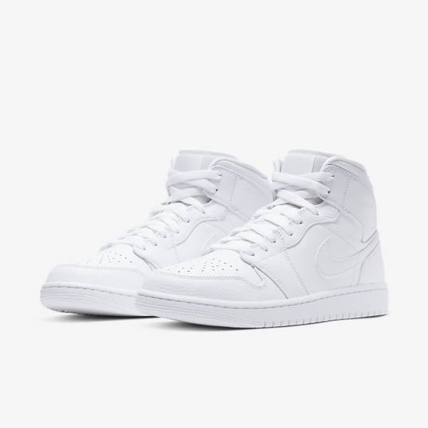 Nike Air Jordan 1 Mid Sneakers Heren Wit | NK396DCQ