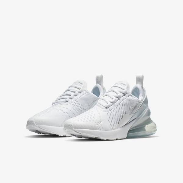 Nike Air Max 270 Older Sneakers Kinderen Wit Metal Zilver Wit | NK563TJS