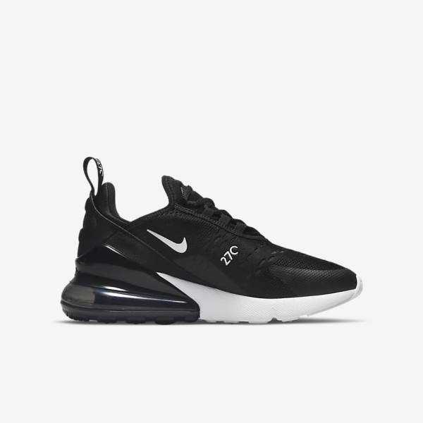 Nike Air Max 270 Older Sneakers Kinderen Zwart Donkergrijs Wit | NK756ZBC